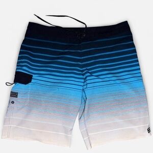 Billabong All Day Pro Men’s 38 Boardshorts Gradient Stripe Swim Trunks